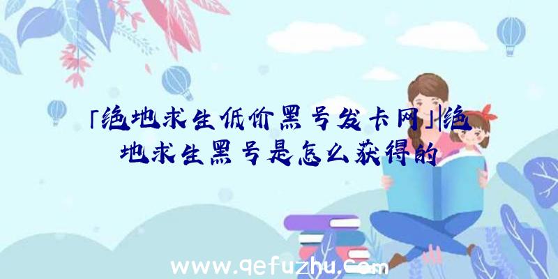 「绝地求生低价黑号发卡网」|绝地求生黑号是怎么获得的